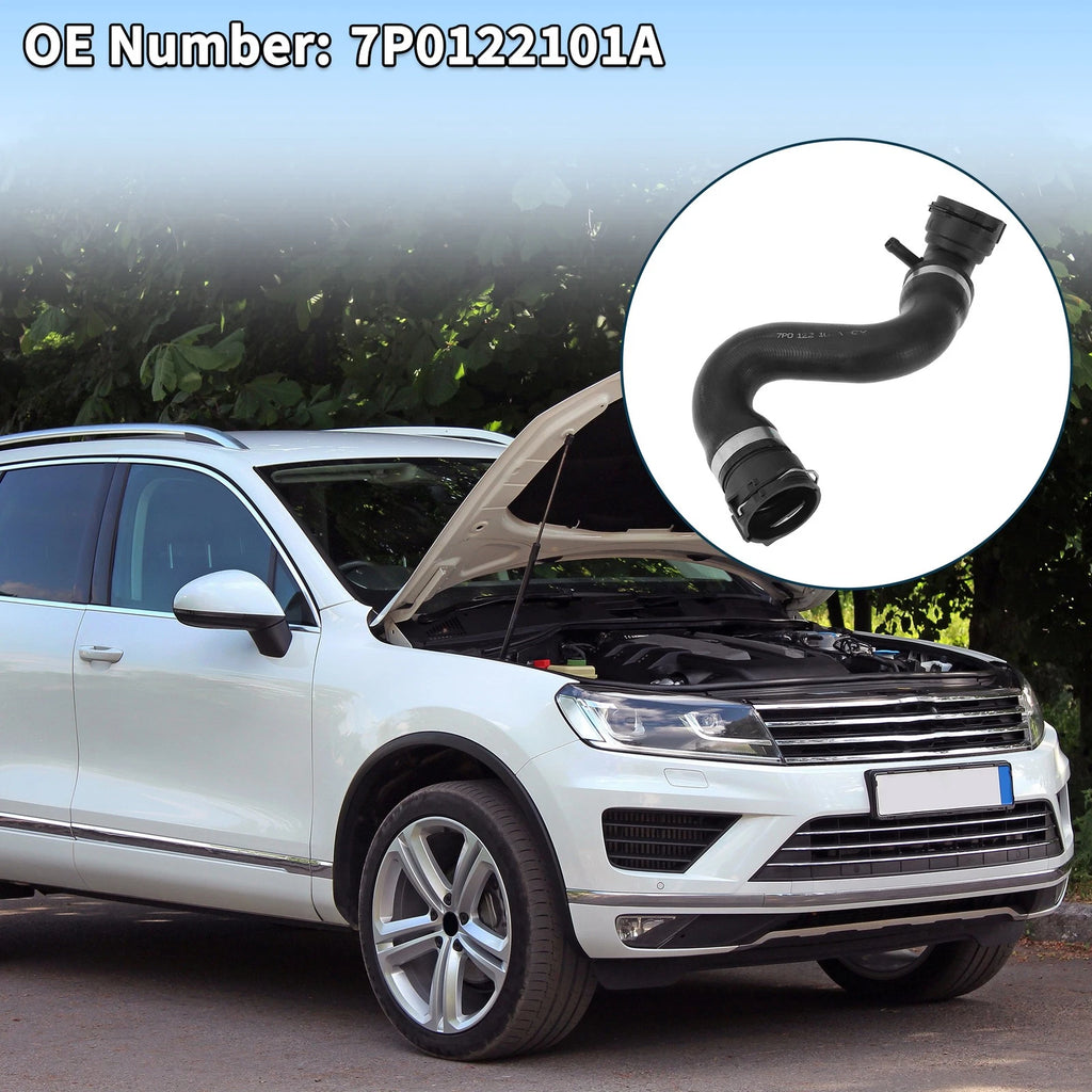 Radiator Hose Water Pipe for Volkswagen Touareg 3.0L (2011–2015) Rubber Black