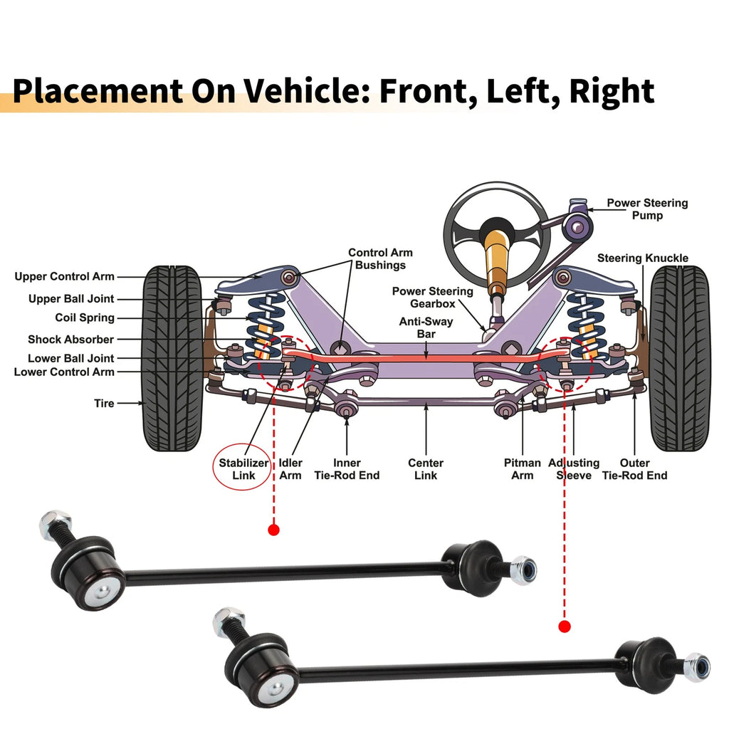 2pcs Front Stabiliser Sway Bar Link for BMW 3 Series (2004–2013) No. 31356765933