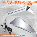 Universal Axe Side Mirrors with LED Turn Signal Light Chrome for Naked Bike Cruiser