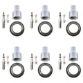 Set of 6 NGK Iridium IX Spark Plugs & Denso Coil Boots for Camaro V6 (2010–2015)