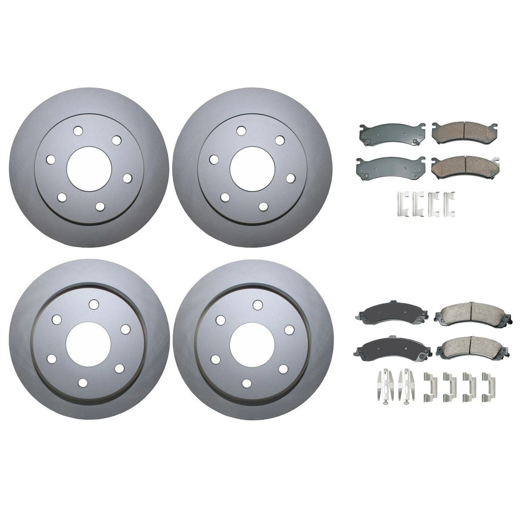 Front Rear Brake Kit Disc Rotors Akebono Ceramic Pads for Cadillac Chevrolet GMC