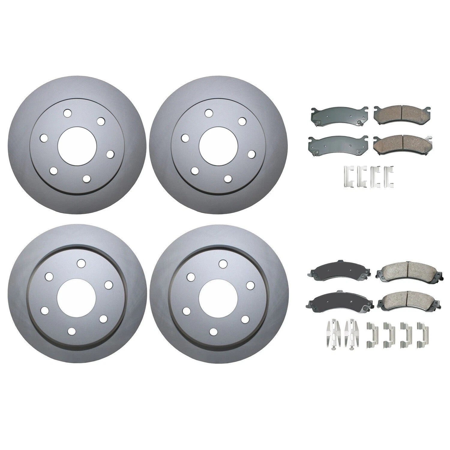 Front Rear Brake Kit Disc Rotors Akebono Ceramic Pads for Cadillac Chevrolet GMC