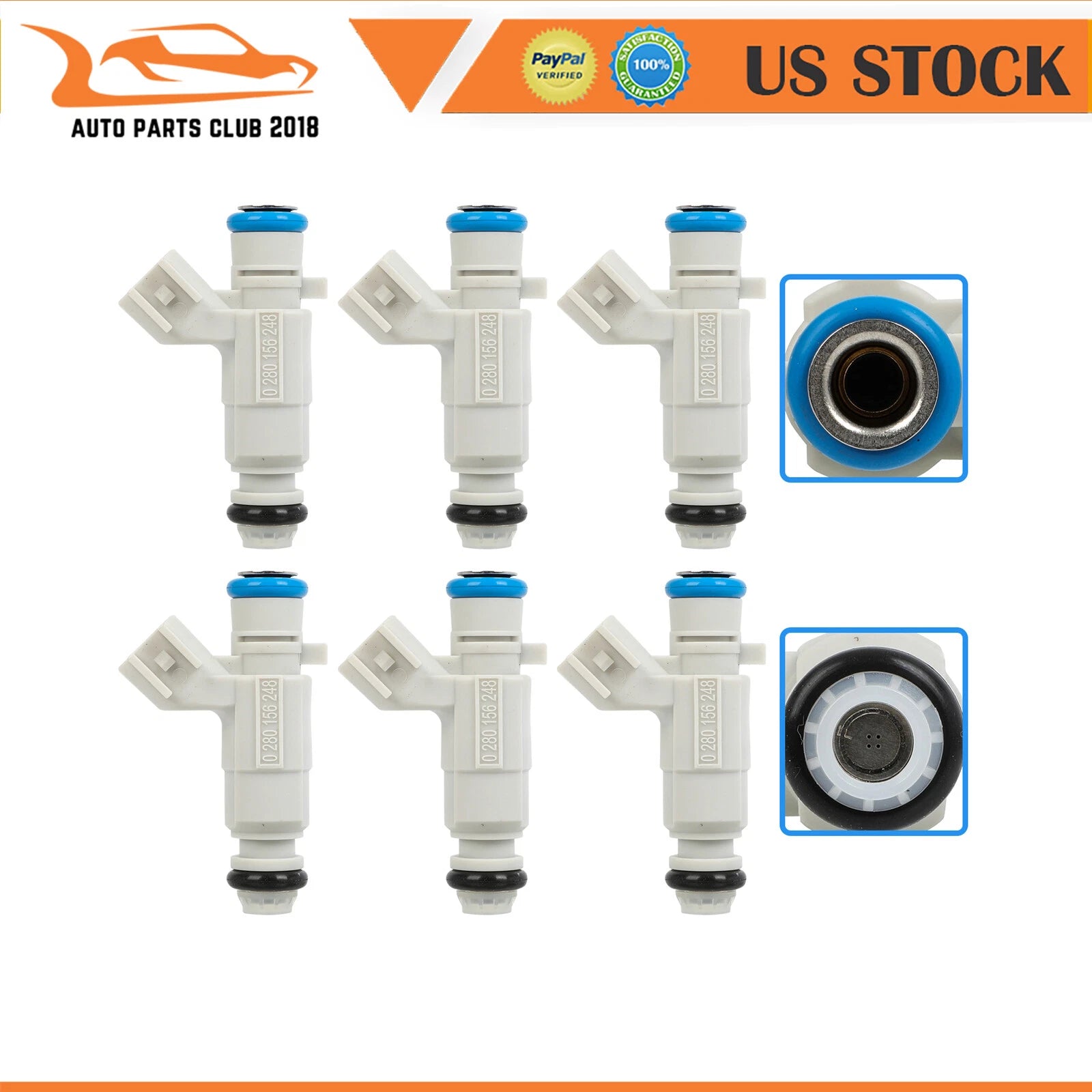 Set of 6 Fuel Injectors for Cadillac CTS (2005–2006) V6 2.8L