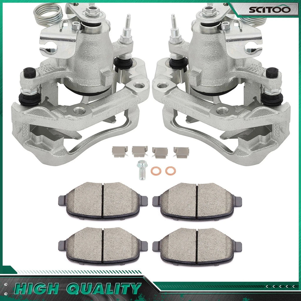 Rear Brake Calipers w/ Bracket & Ceramic Pads for Ford Edge (2011–2014)