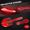 Red Reflective Rearview Mirror and Door Night Warning Stickers for Cars (—)