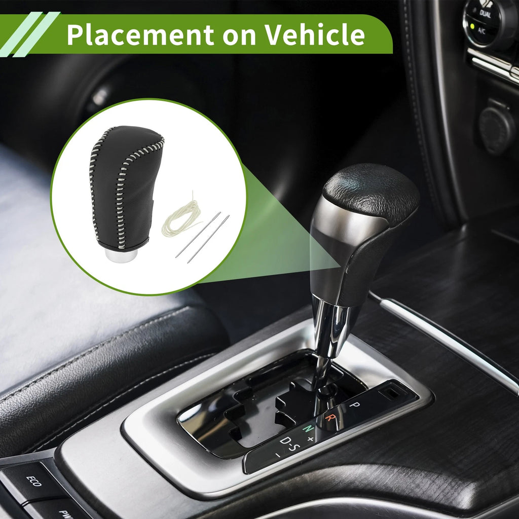 1 Pc Gear Shift Knob Cover for Mazda 3 (2014–2018) Black Beige Faux Leather