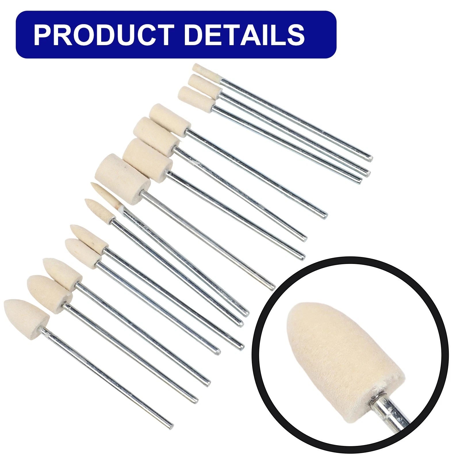 Set of 14 Wool Grinding Heads 65mm for Rotary Tool Sanding Polishing