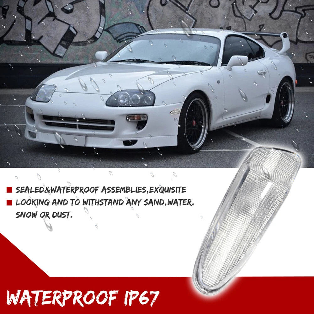 2X Clear Lens Front Bumper Side Marker Lights for Toyota Celica (2000–2005)