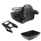 Black King Trunk Luggage Backrest Rack for Harley Touring (2014–2026)