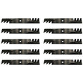 Set of 10 Toothed Mulching Blades for 36" and 54" Mower Decks