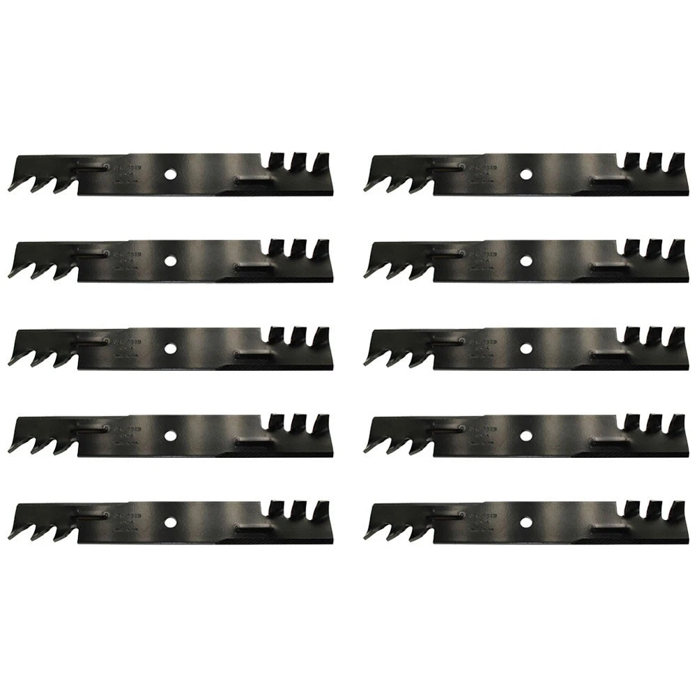 Set of 10 Toothed Mulching Blades for 36" and 54" Mower Decks