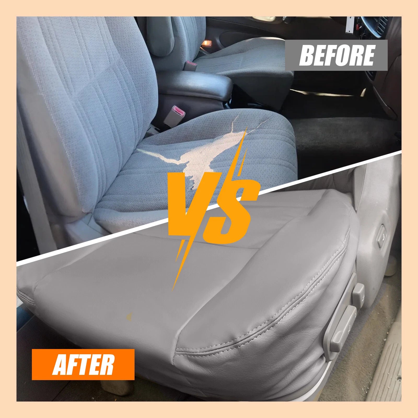 Driver Bottom Seat Cover for Toyota Sequoia Limited SR5 (2000–2004) Gray Leather