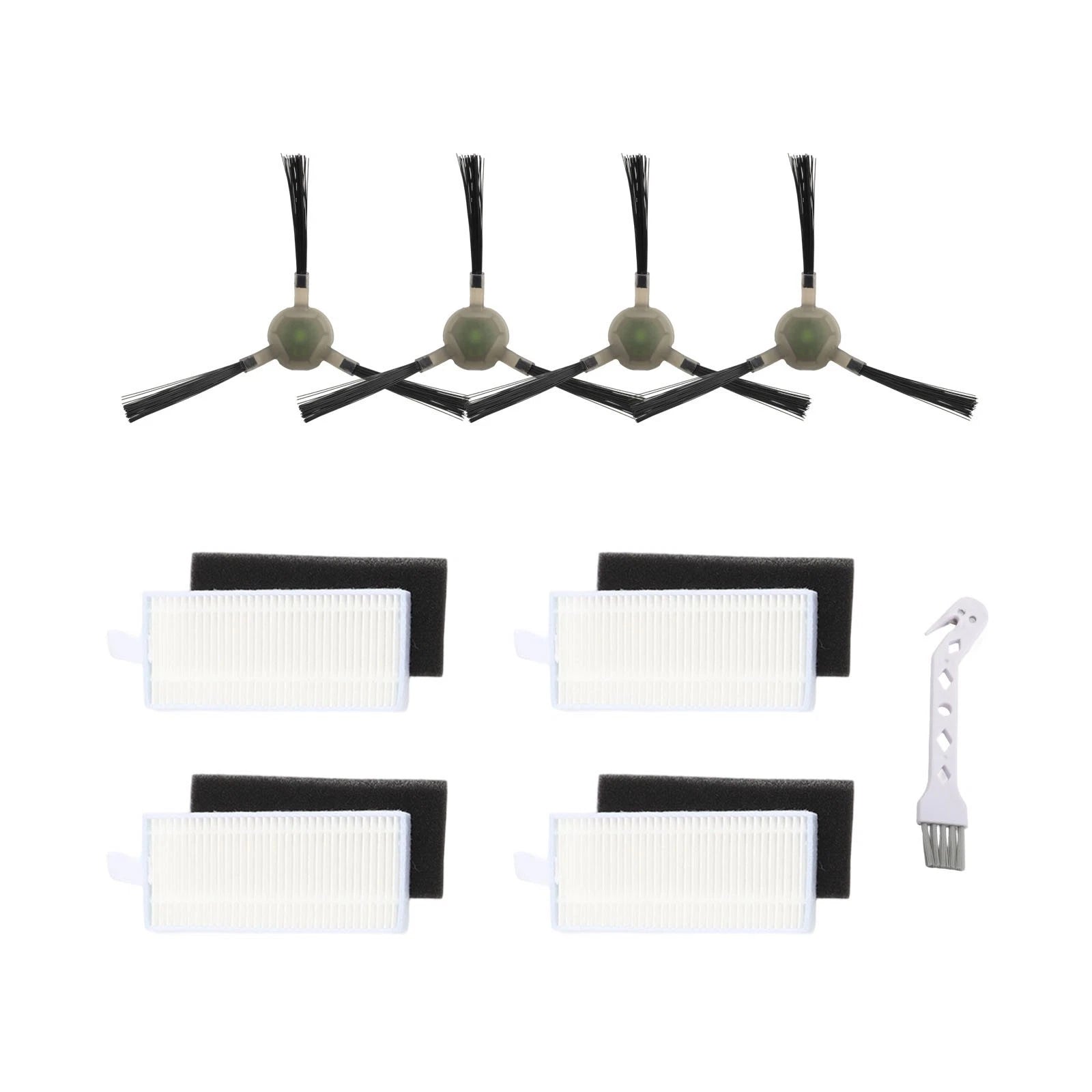 Set of 4 Indoor Cleaning Filters & Side Brushes for Compatible Models