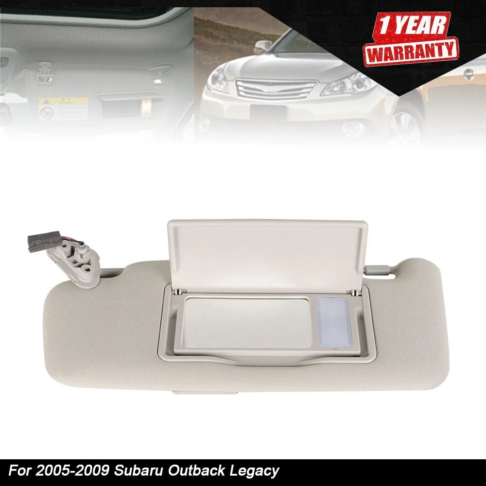 Driver Left Side Sun Visor for Subaru Outback Legacy (2005–2009) Gray