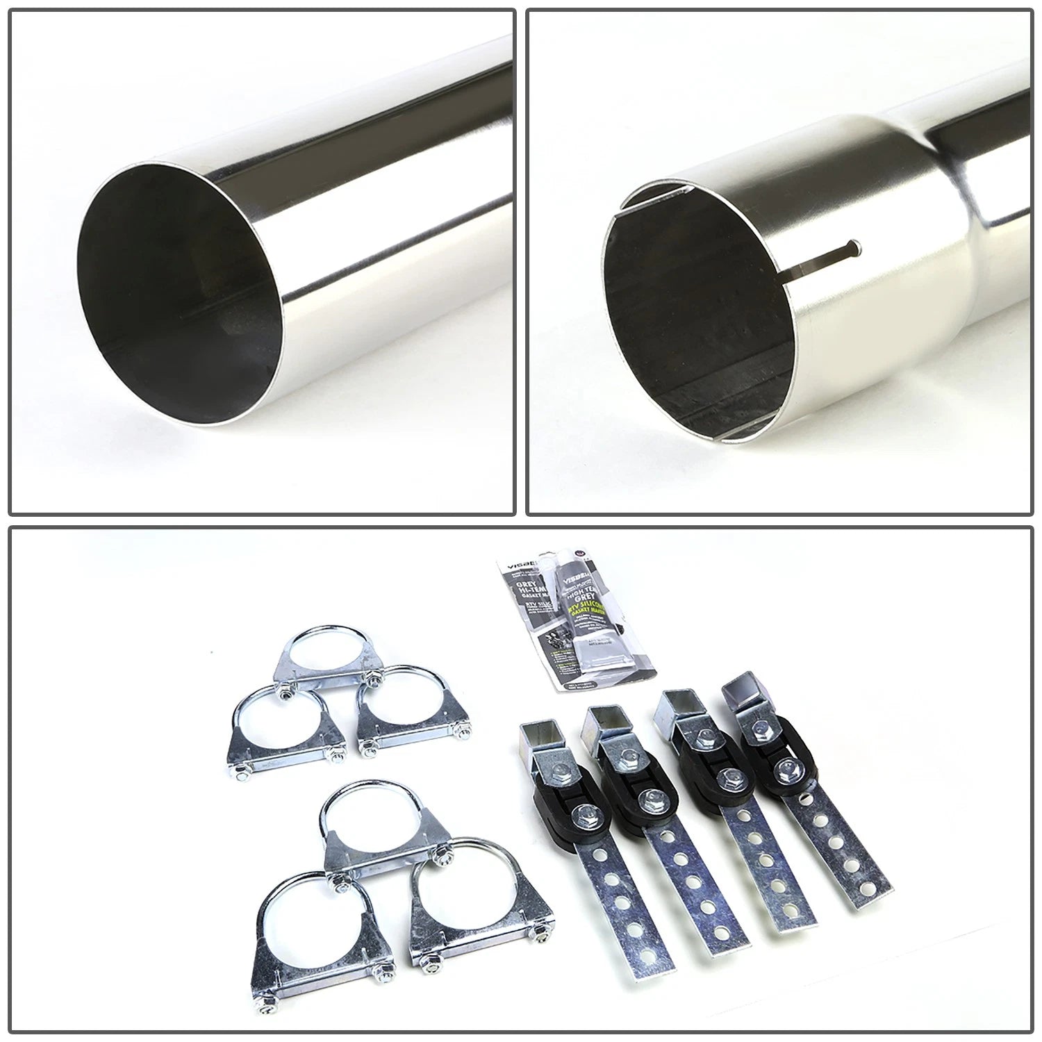 Dual 3.5" Burnt Tip Muffler Catback Exhaust for Ford F150 (2004–2008)