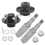 Square Trailer Hub with Bearing Kit for 3500 lbs Axle (5 on 4.5")