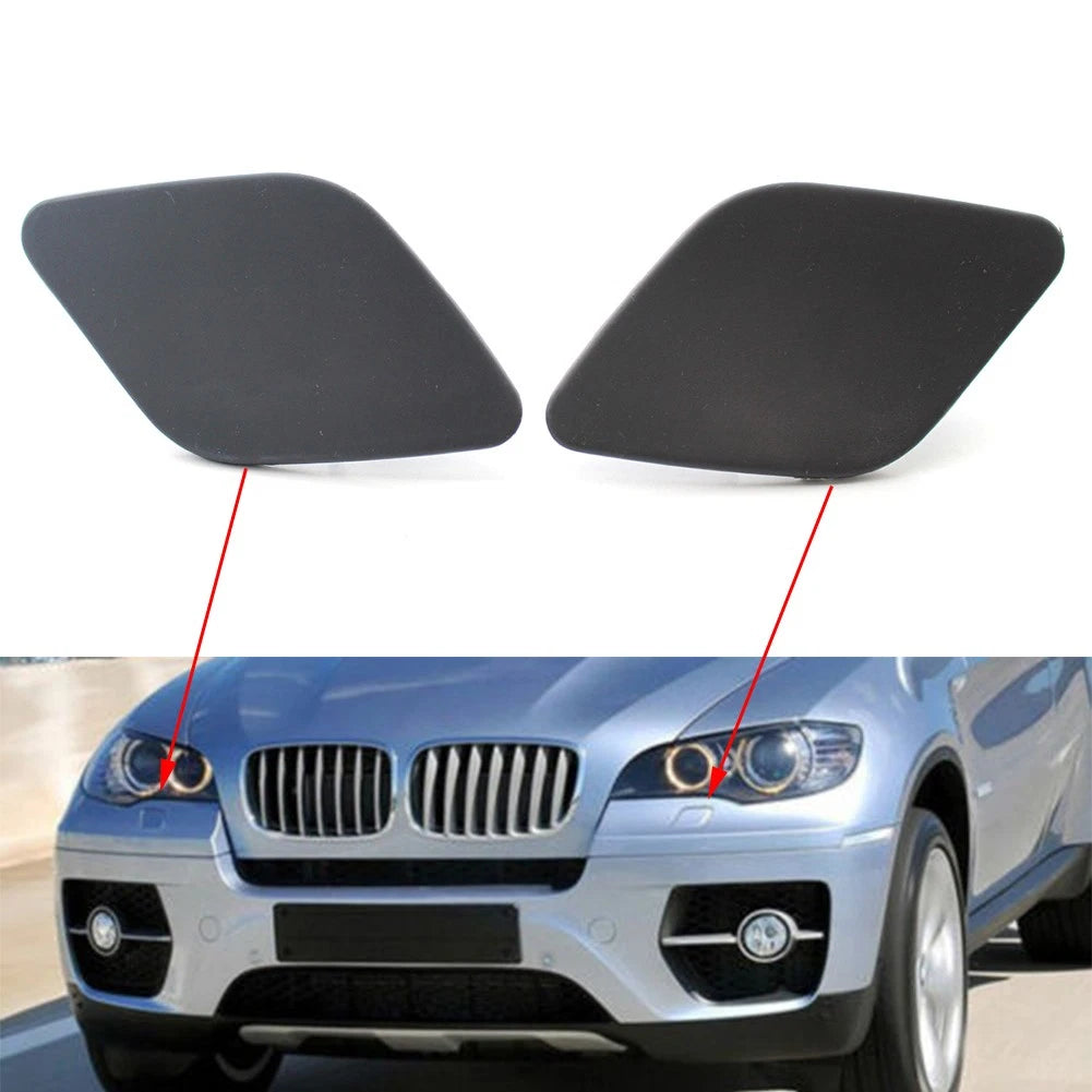Set of 2 Front Headlight Washer Nozzle Jet Cover Caps for BMW X6 E71 (2008–2014)