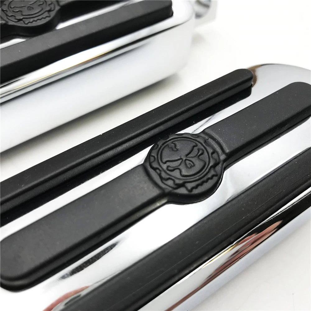 Chrome Gear Skull Footpeg Footrest for Harley V Rod Muscle Tri Glide (1984–2018)