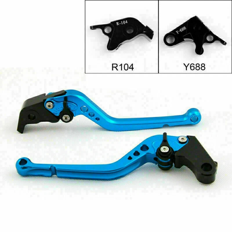 Long Brake Clutch Levers for Yamaha YZF R6 (2005–2014), YZF R1 (2004–2008) - Blue T9