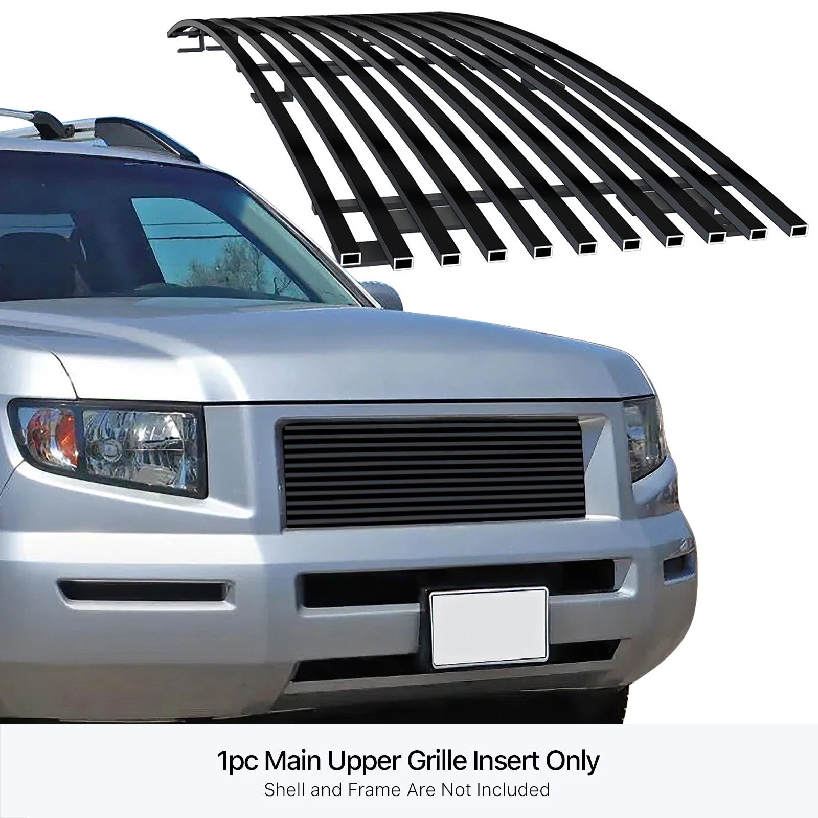Stainless Black Billet Grille Insert for Honda Ridgeline (2005-2008)