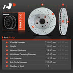Front Drilled Brake Rotors for Chevy Equinox (2010–2017) Buick LaCrosse (2010–2016)