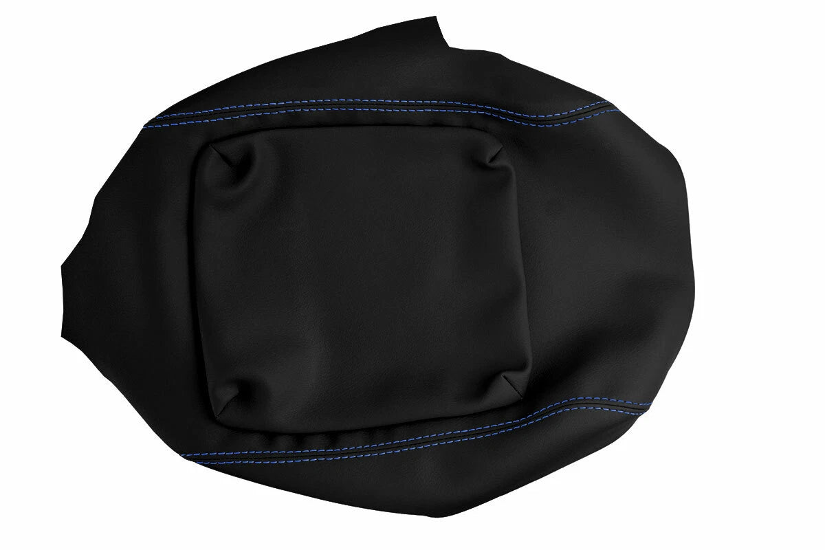Leather Console Lid Armrest Cover for Hummer H2 (2003–2007) Blue Stitch