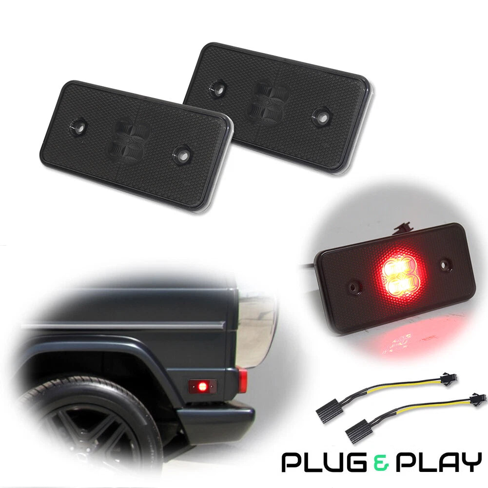 Smoked Red LED Rear Side Marker Lights for Benz G-Class (2002–2014)