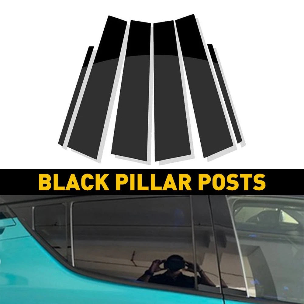 6PCS Window Center Pillar Posts Trim for Toyota Camry (2012–2017) Glossy Black