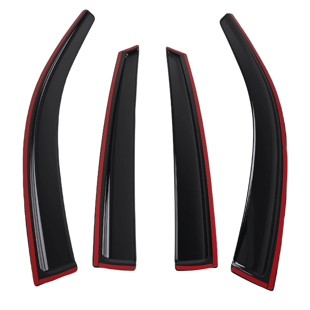 Set of 4 Black Window Rain Guards for Kia Optima (2016–2020)