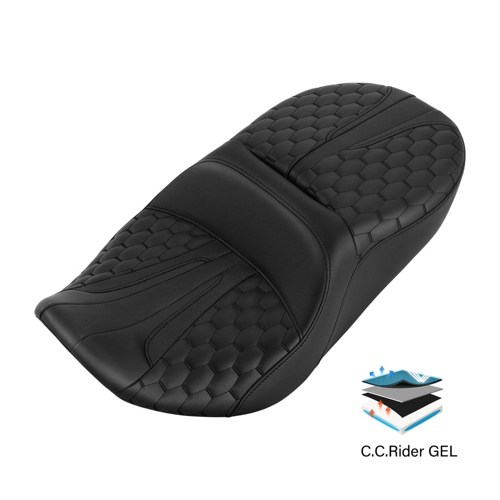 Black Gel Driver Passenger Seat for Harley CVO Street Road Glide (2023–2025)