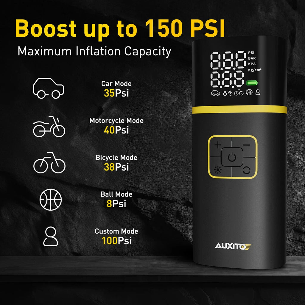 Electric Air Pump Compressor for Car Tires with Digital Pressure Gauge