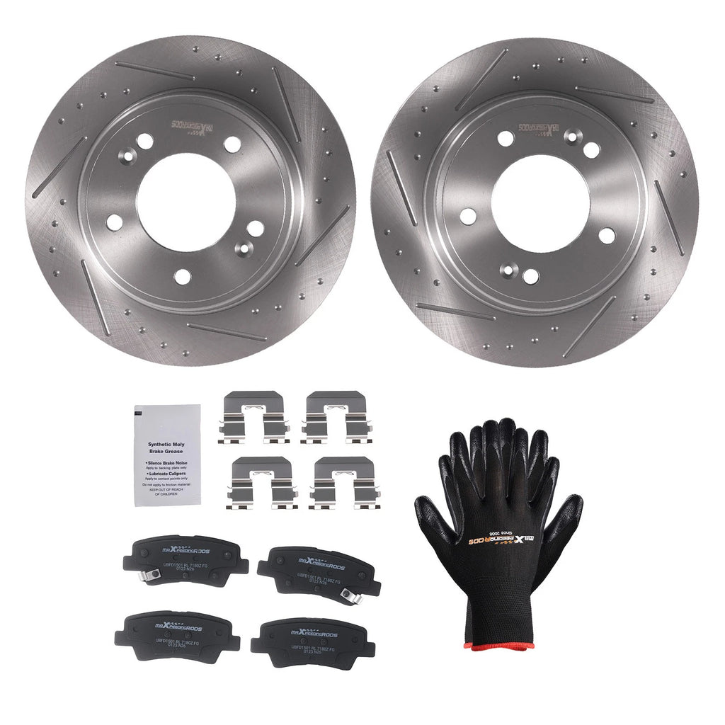 Rear Brake Rotors & Ceramic Pads Kit for Hyundai Elantra Coupe GT (2013–2015)