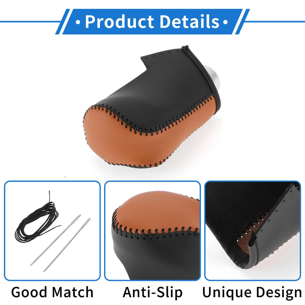 1 Pc Gear Shift Knob Cover for Mazda 3 (2014–2018) Black Faux Leather