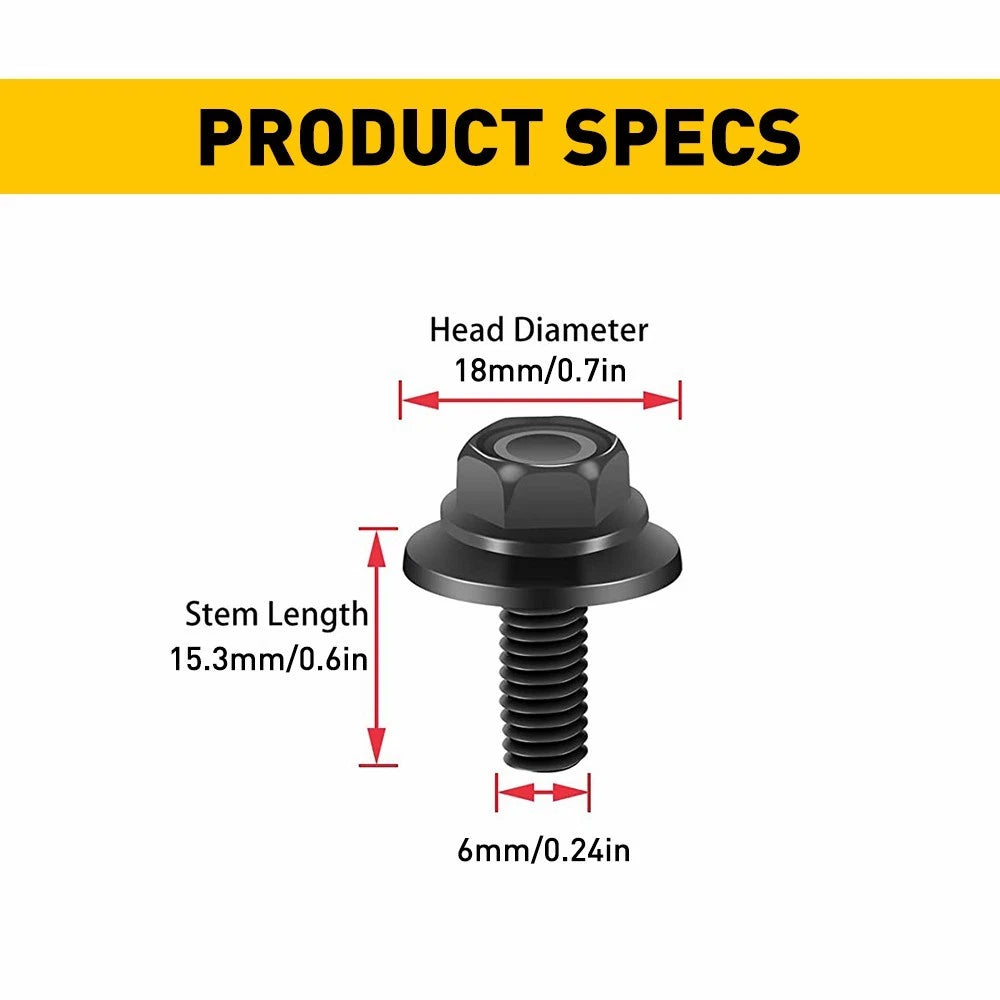 Set of 20 Car Body Bolts for Make Model