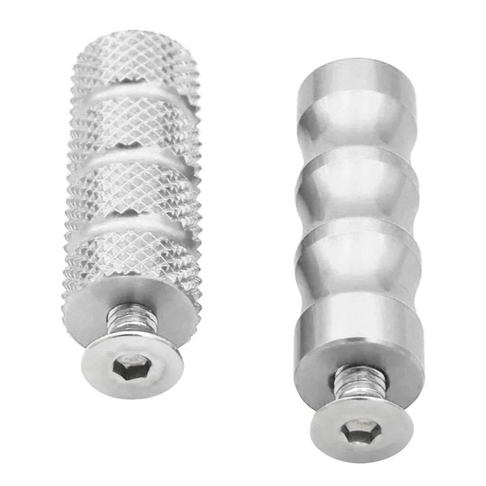 6mm Foot Peg Gear Shift Brake Lever Toe Peg Pedal for Universal Motorcycle Silver