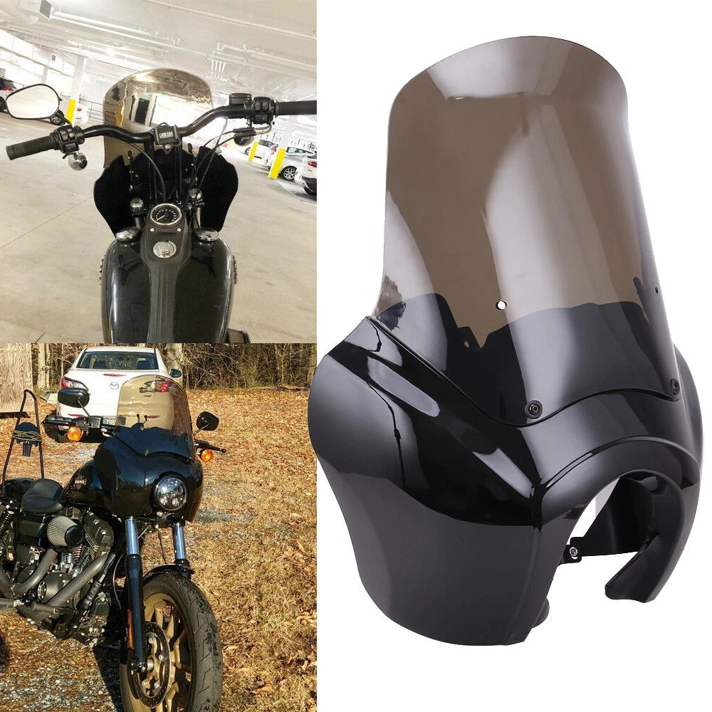 Smoke Black Quarter Fairing Windshield for Harley Dyna Wide Glide (2006–2017)