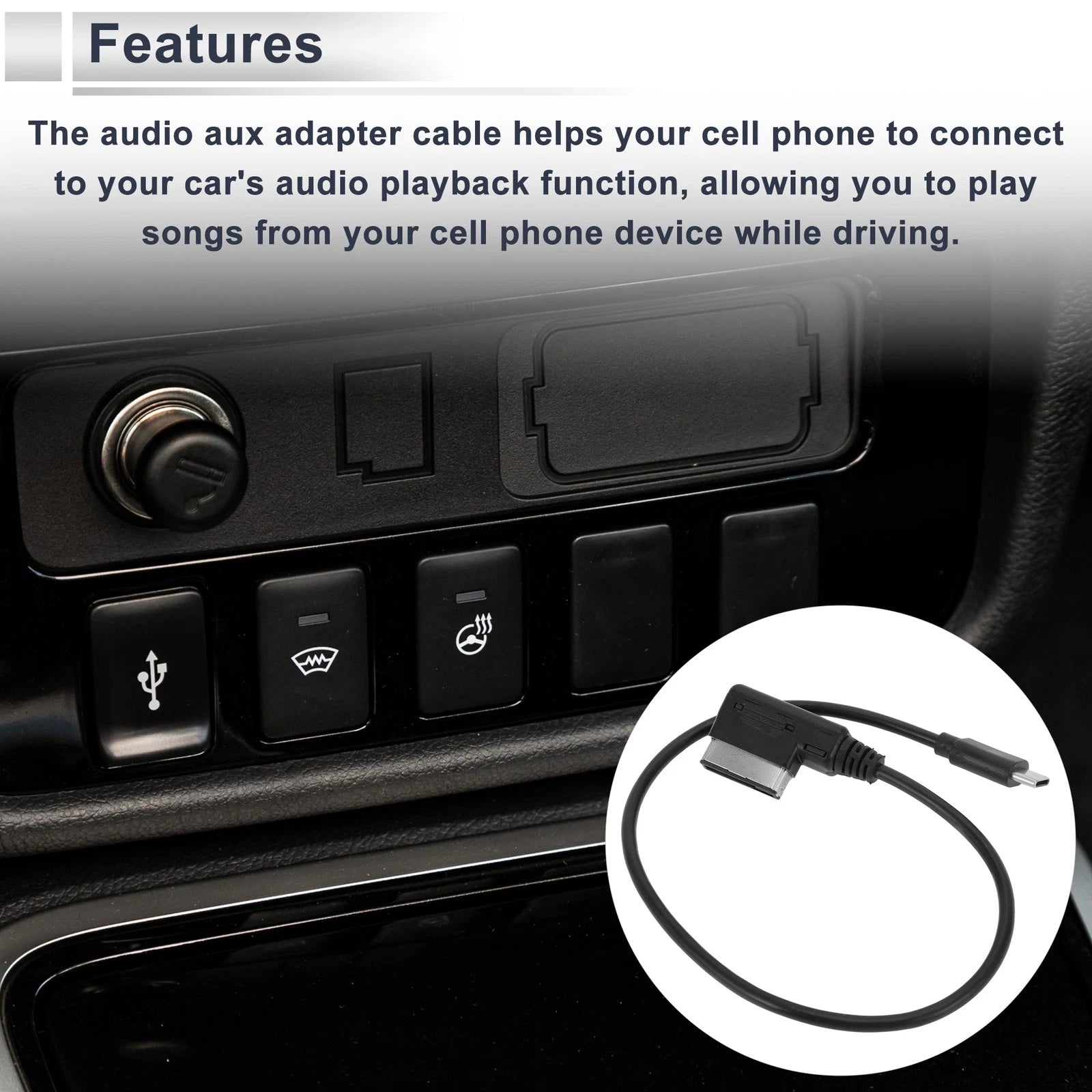Audio Aux Adapter Cable for Audi (1 Pcs)