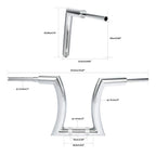 14in Rise 2in Hanger Bar Risers for Harley Softail Chrome