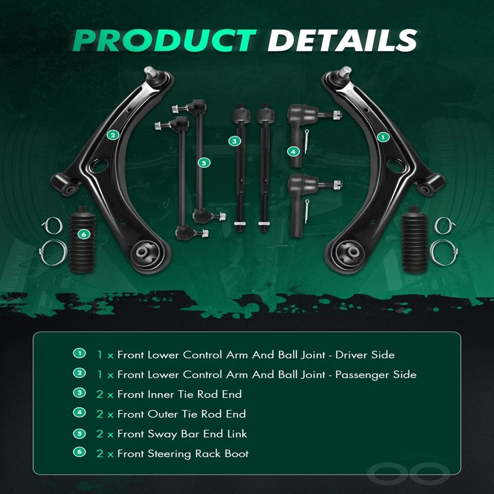 Control Arm Tie Rod Sway Bar for Dodge Caliber (2007–2012)