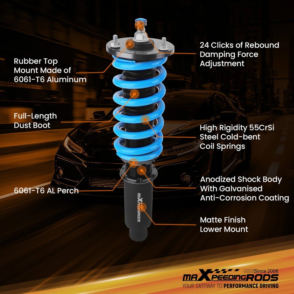 24 Way Adjustable Coilover Lowering Kit for Ford Fusion (2006–2012)