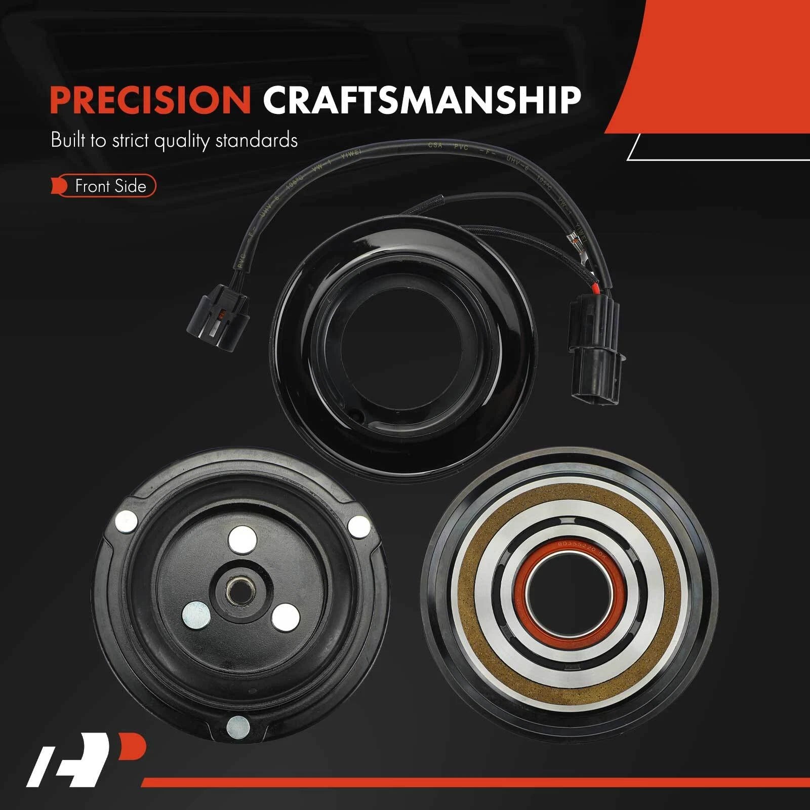 A/C Compressor Clutch Kit with 6-Groove Pulley for Hyundai Accent Kia Rio