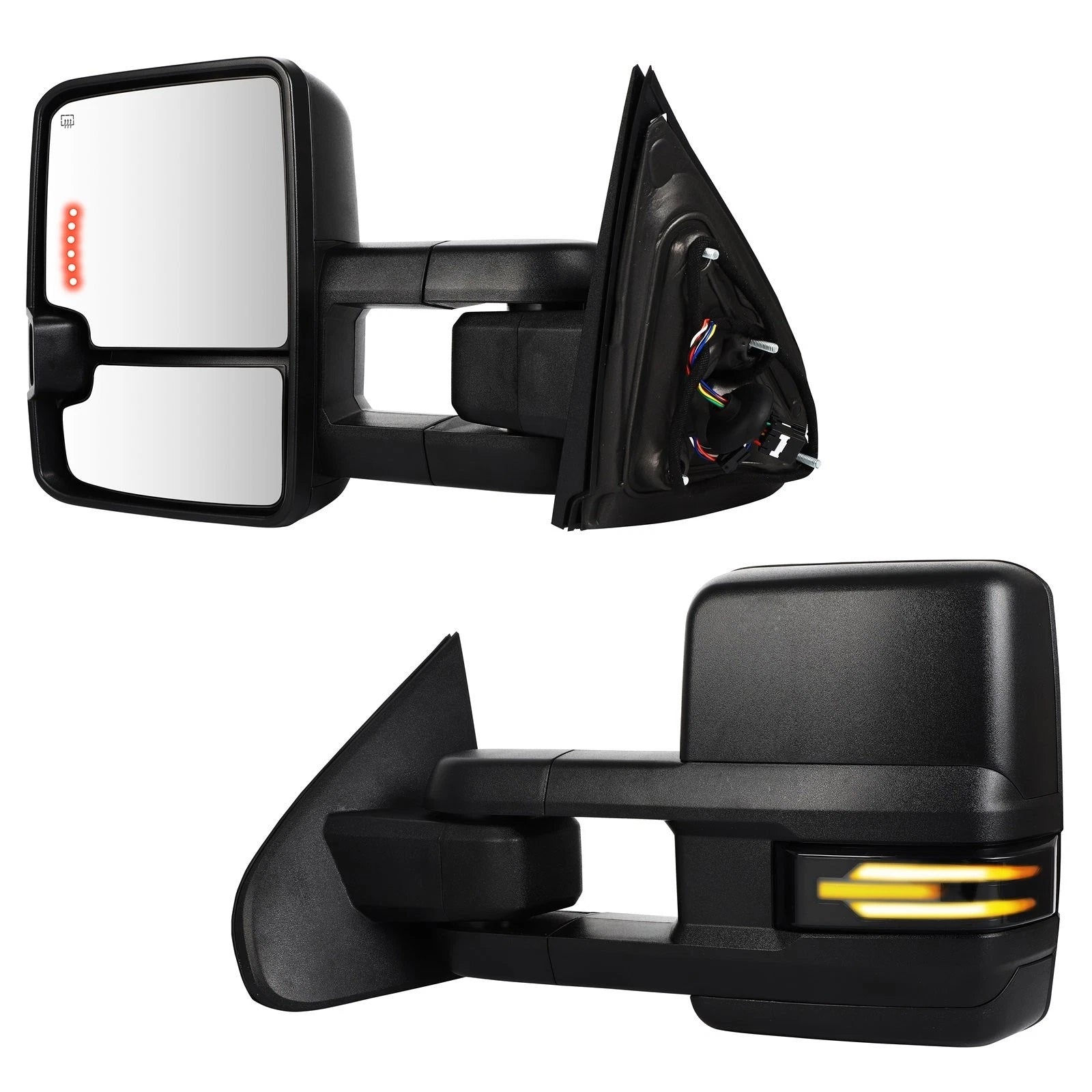 Set of 2 Power Heated Signal Tow Mirrors for Chevy Silverado GMC Sierra (2014–2018)