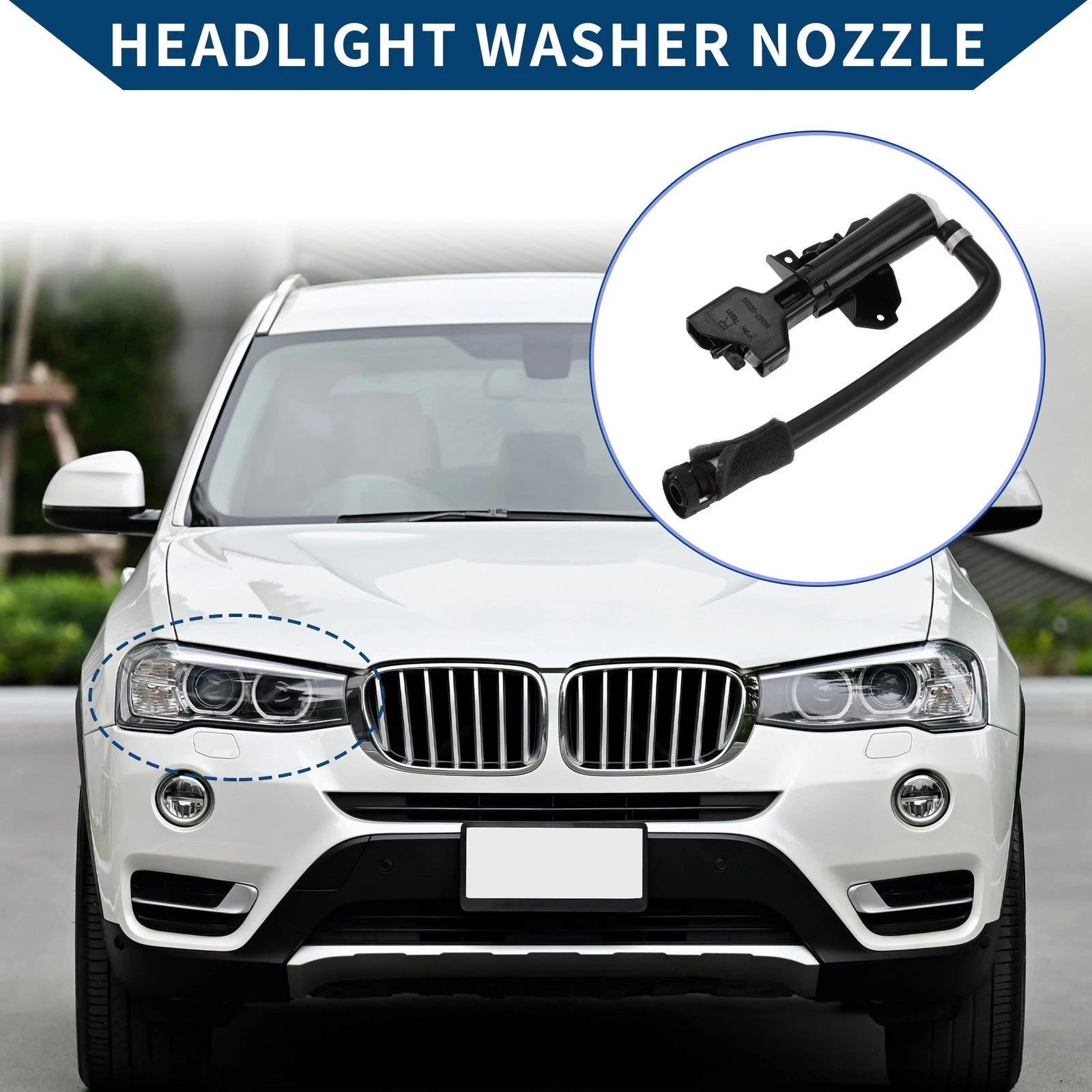 Front Passenger Side Headlight Washer Nozzle for Toyota Sequoia (2001–2022) No. 852070C020