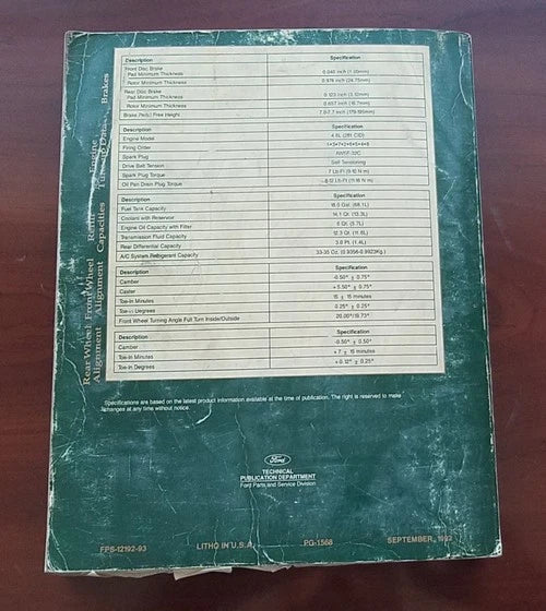 Electrical Vacuum & Service Manual Set for Lincoln Mark VIII (1993) FPS-12192-93