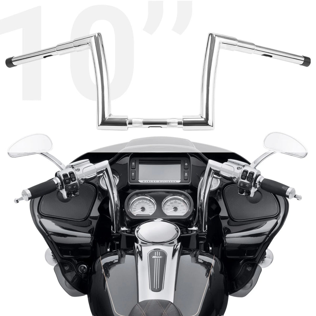 10" Chrome Rise Ape Hanger Handlebar for Harley (Fits )