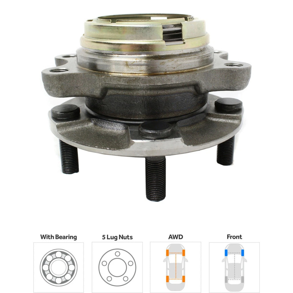 Wheel Hubs for Infiniti Q50 (2014–2022) Front Left & Right with Bearing AWD