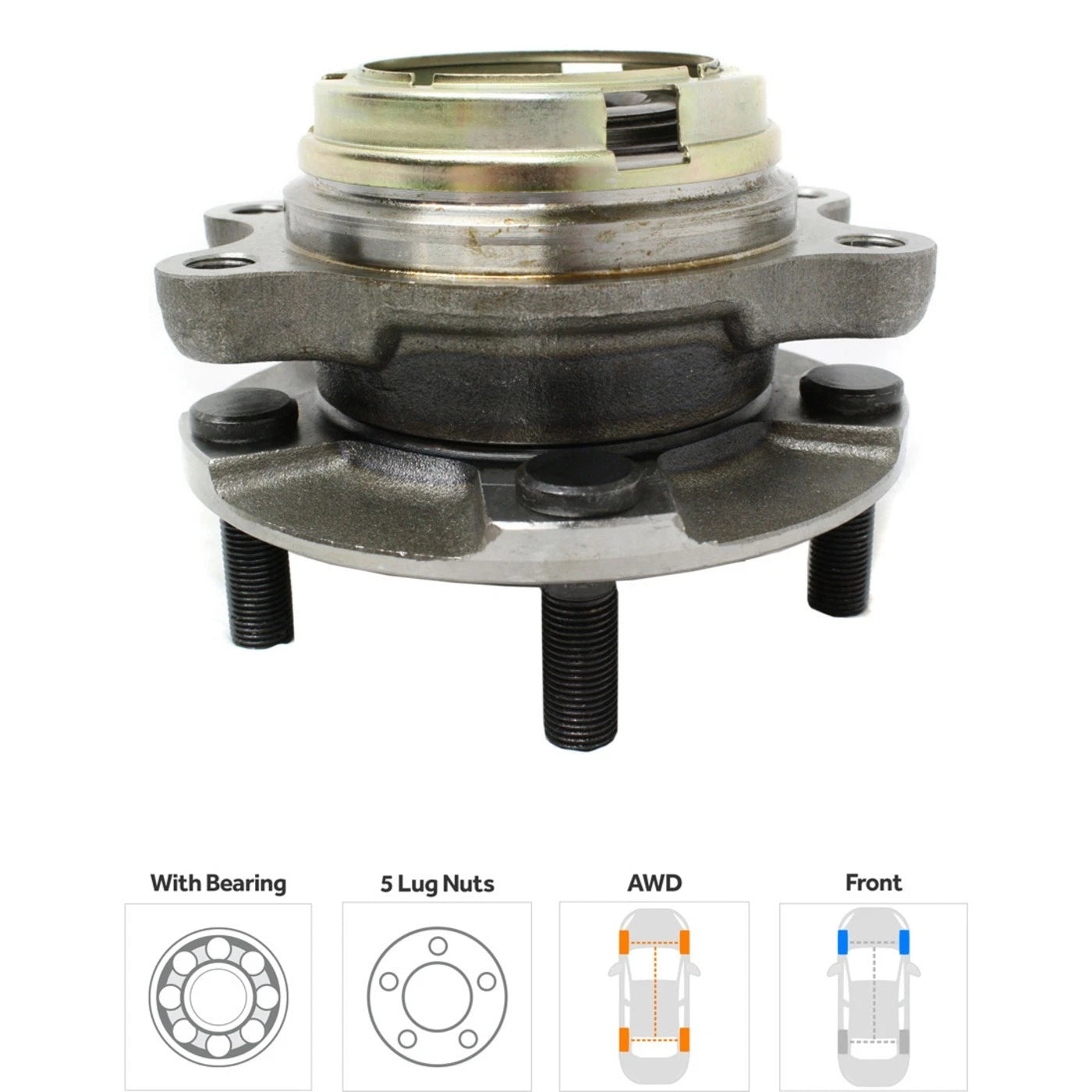Wheel Hubs for Infiniti Q50 (2014–2022) Front Left & Right with Bearing AWD