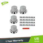 Set of 4 Rear Chrome Wheel Axle Hub Covers for Semi Trucks (YYYY–YYYY)