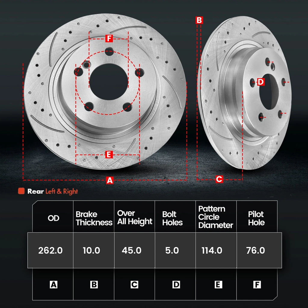 10.3in Rear Brake Rotors & Ceramic Pads for Hyundai Elantra GT Veloster (2013–2019)