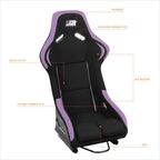 J2 Engineering Fixed Position Bucket Racing Seat for Universal Fit (No Year)